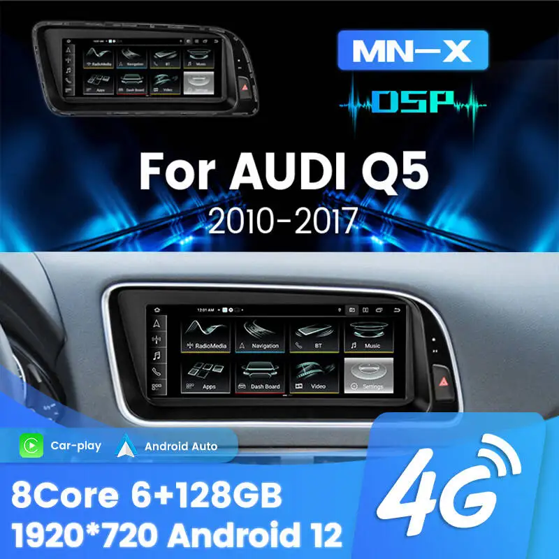 Pantalla táctil MEKEDE de 8.8 pulgadas para Audi Q5 2008-2017 MMI 2G 3G, sistema multimedia para coche, GPS, navegación, Carplay, unidad principal, radio para coche 4G. 1