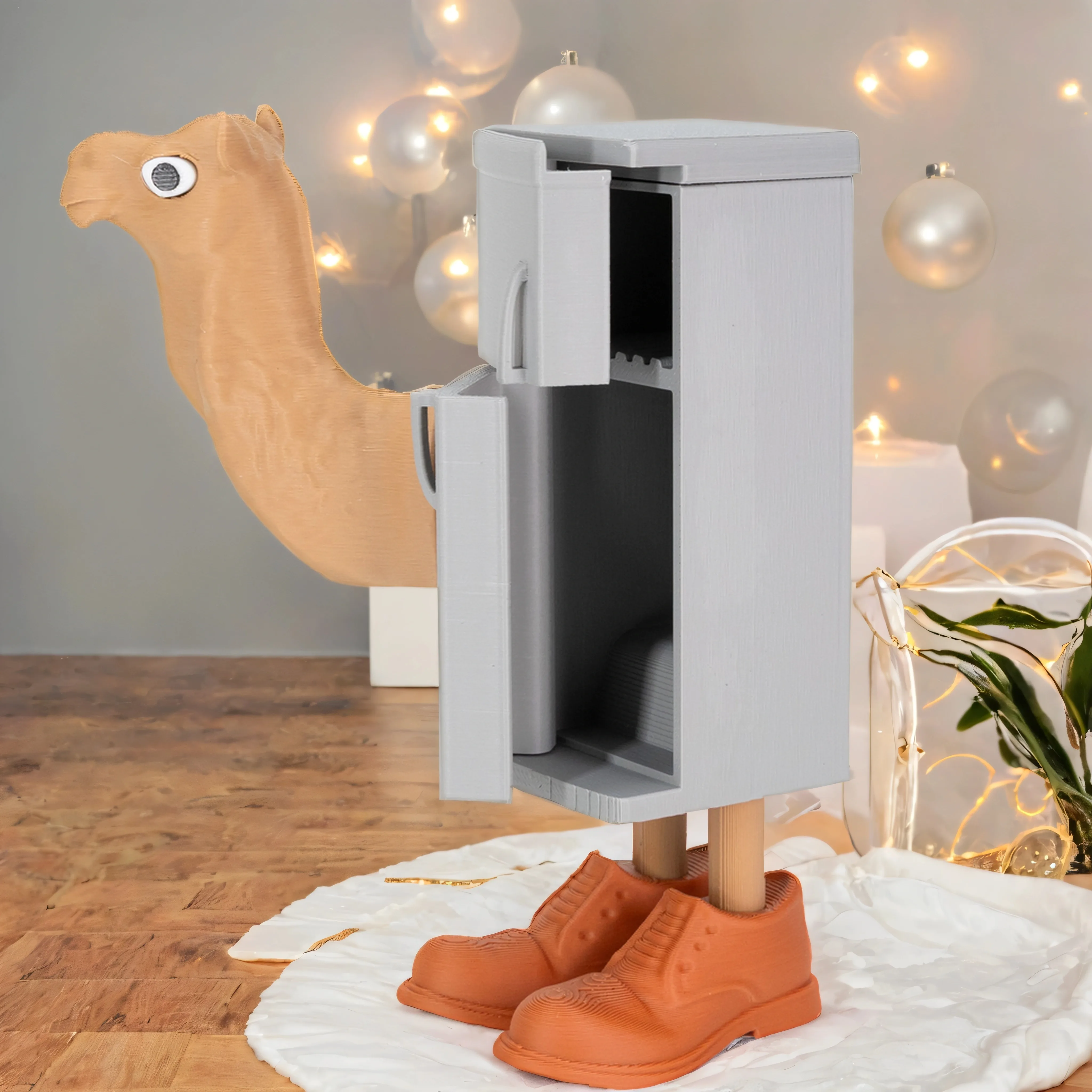 زخرفة الجمل الإبداعية للثلاجة على شكل حيوان كرتوني لتزيين سطح المكتب المنزلي، ديكور مثير للاهتمام لمكتب المكتب