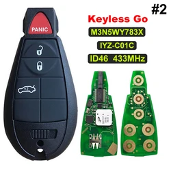 Cn015100 keyless ir para 2011-2019 chrysler dodge caravan carro inteligente chave m3n5wy783x 5026591ak IYZ-C01C 433mhz pcf7945