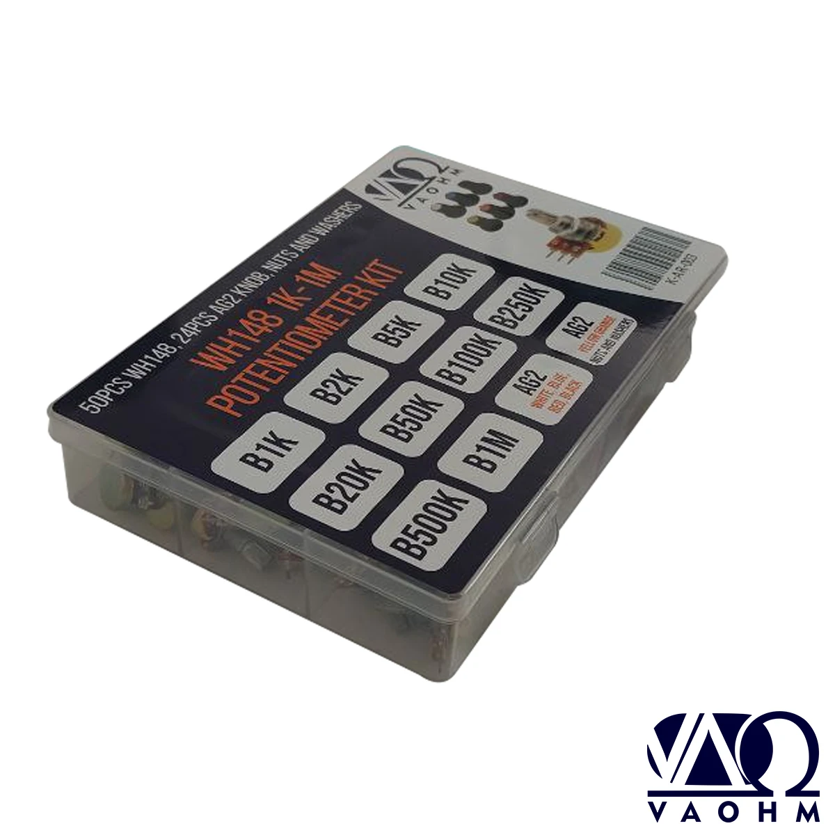 10 TIPOS 50 PCS WH148 1K-1M CONJUNTO DE POTENCIÔMETRO