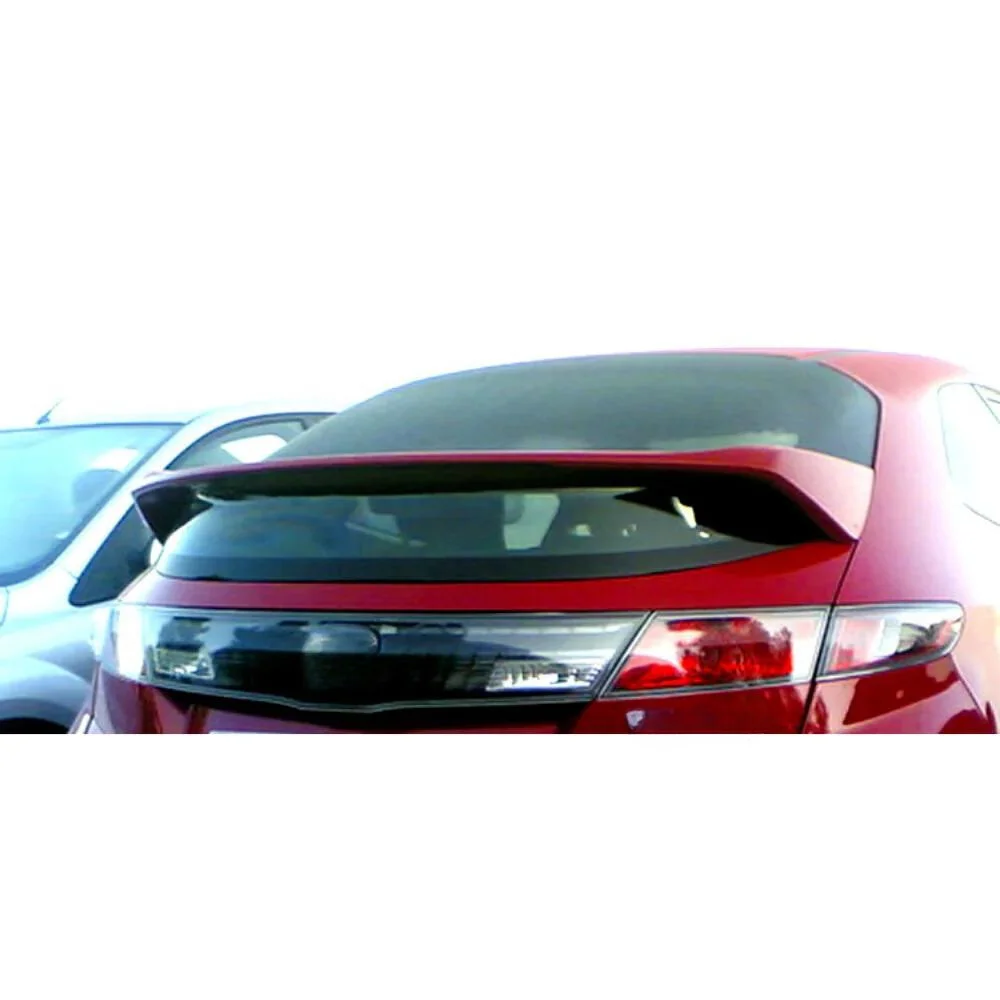 For Honda Civic HB 2007-2012 Glass Under Spoiler Fiber Material Rear Roof Spoiler Wing Trunk Lip Car Styling Fully Compatible