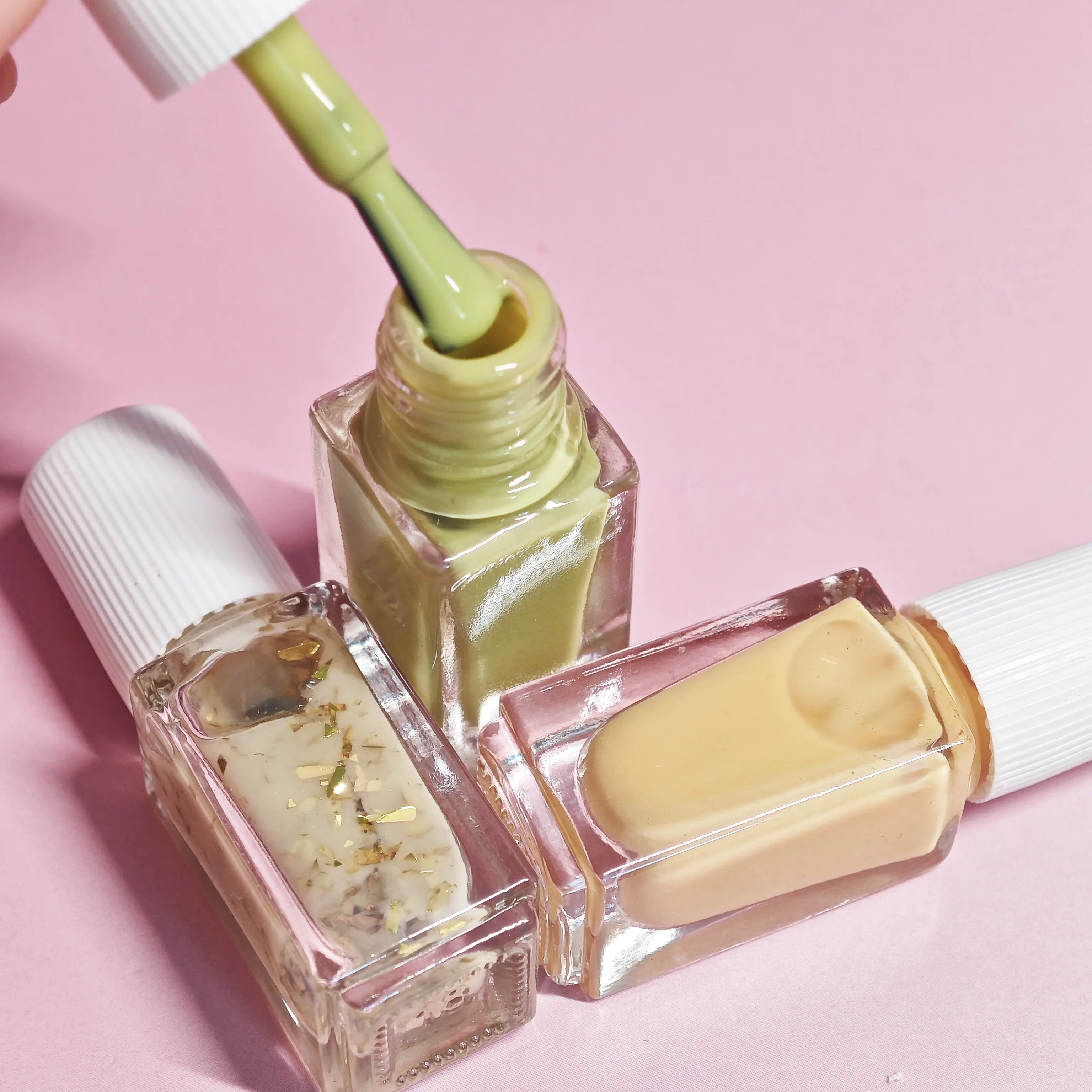 V24 ソルトキャラメルアイスクリーム 3本セット - ノーベイクネイルポリッシュ 速乾 長持ち 剥がせる 水性 3色ネイル