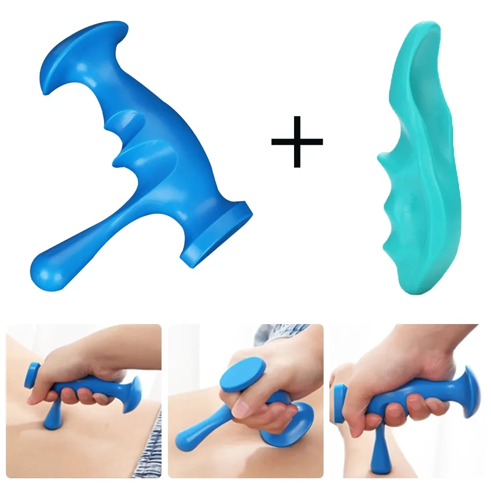 2Pcs T-shaped Massager Thumb Finger Pressure Press Trigger Point Full Body Foot Back Manual Tools Deep Relaxed Relieve Fatigue