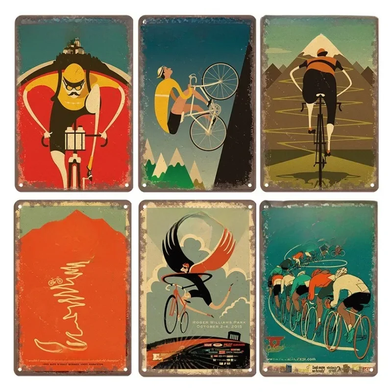 AliExpress Bicycle PosterVintage  Metal Signs Plaque Cyclocross Metal Plate Tin Sign Garage House Wall Decor 8