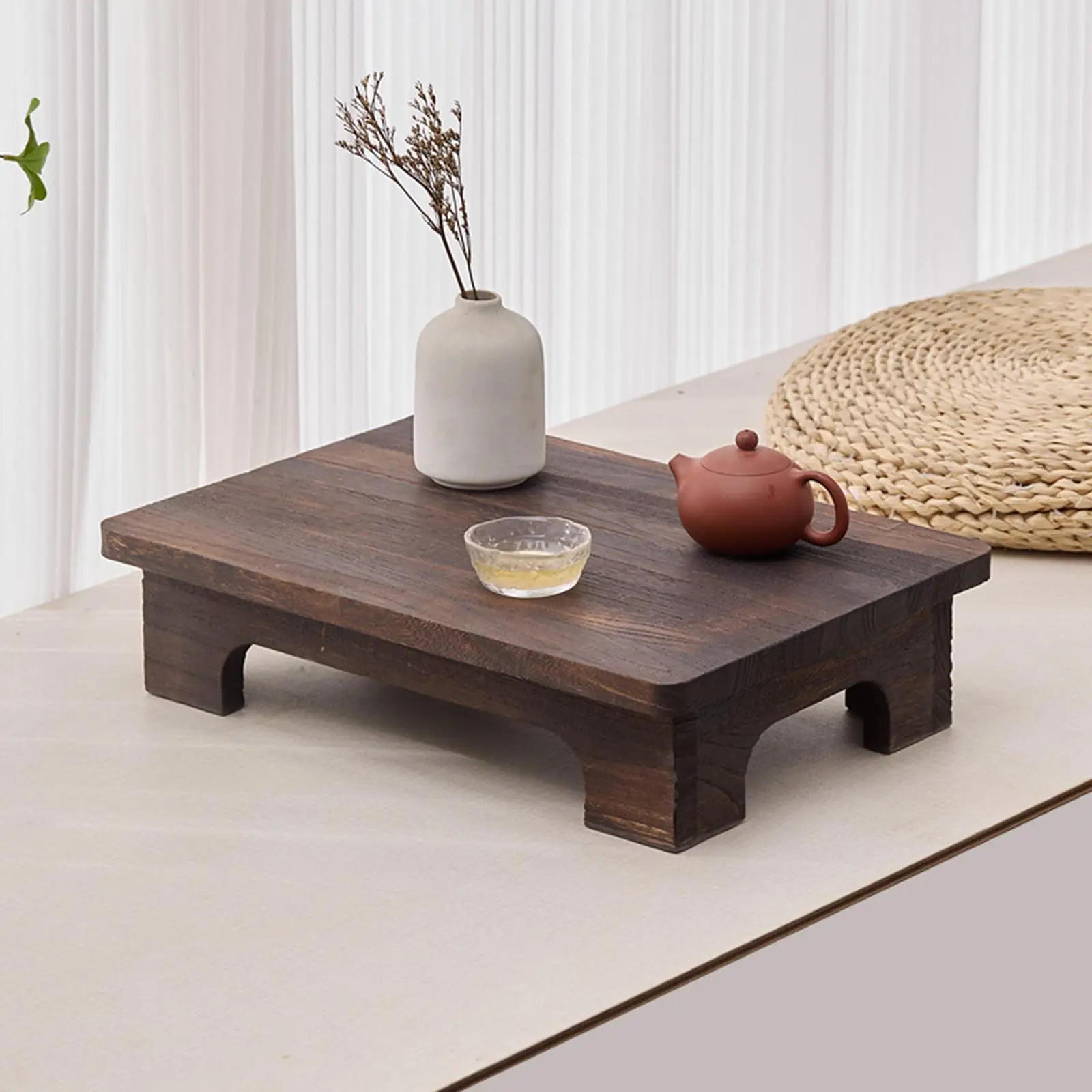 

Wood Low Tea Table Coffee Table Tatami Table For Balcony Living Room Sitting On The Floor Compact Window Sill Table