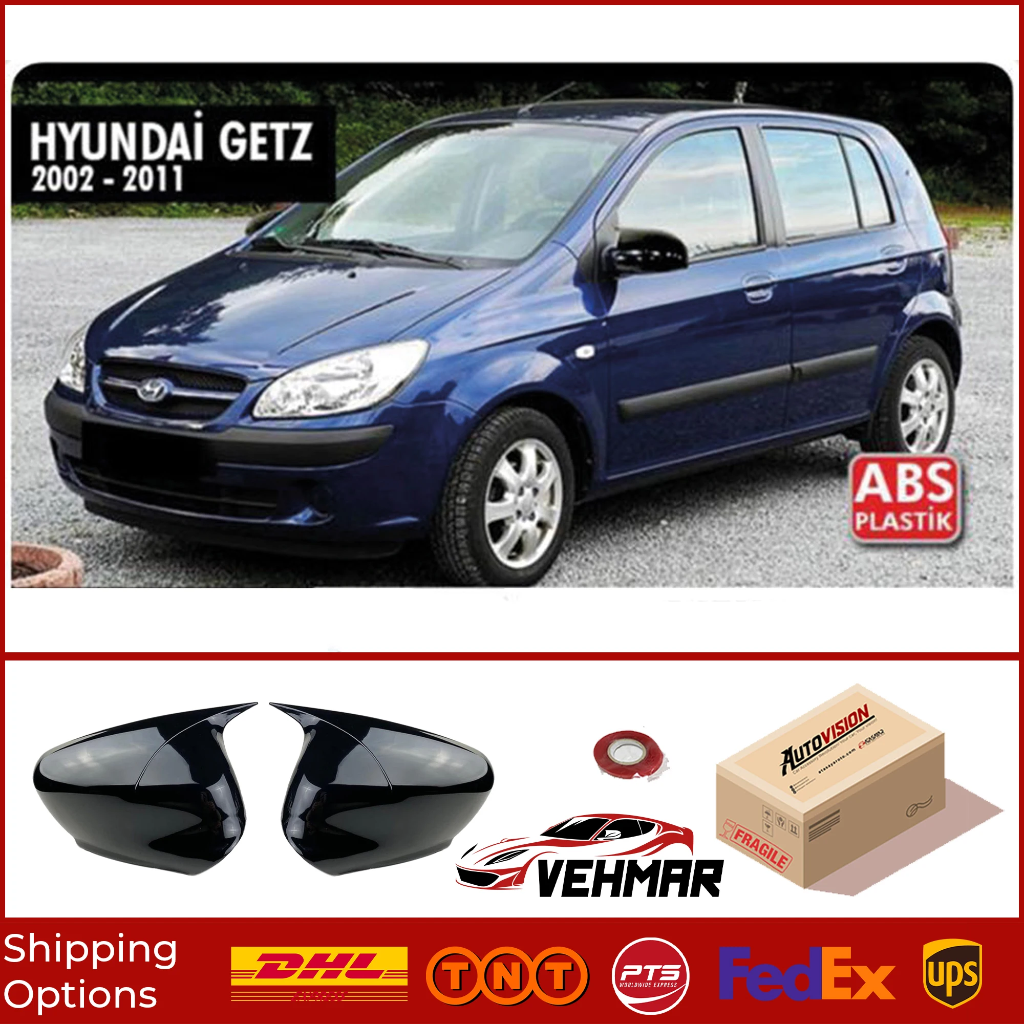 

Bat Model Mirror Cover For Hyundai Getz 2002 2011 Accessory Bright Black BAT BATMAN Case CAR Shields External Part