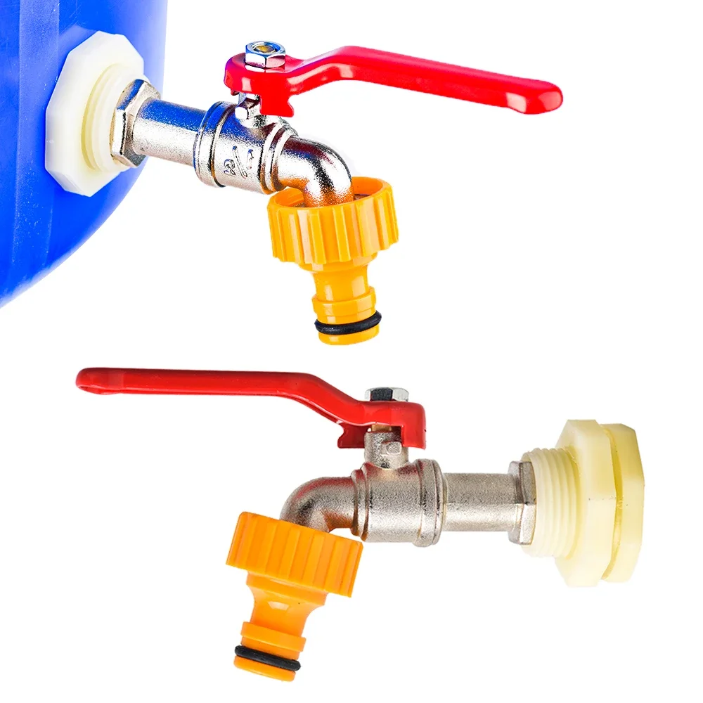 Adaptateur de robinet de réservoir IBC S60X6, robinet de jardin à filetage grossier à connexion rapide, raccord d'accessoire de robinet de réservoir mâle 1/2 3/4