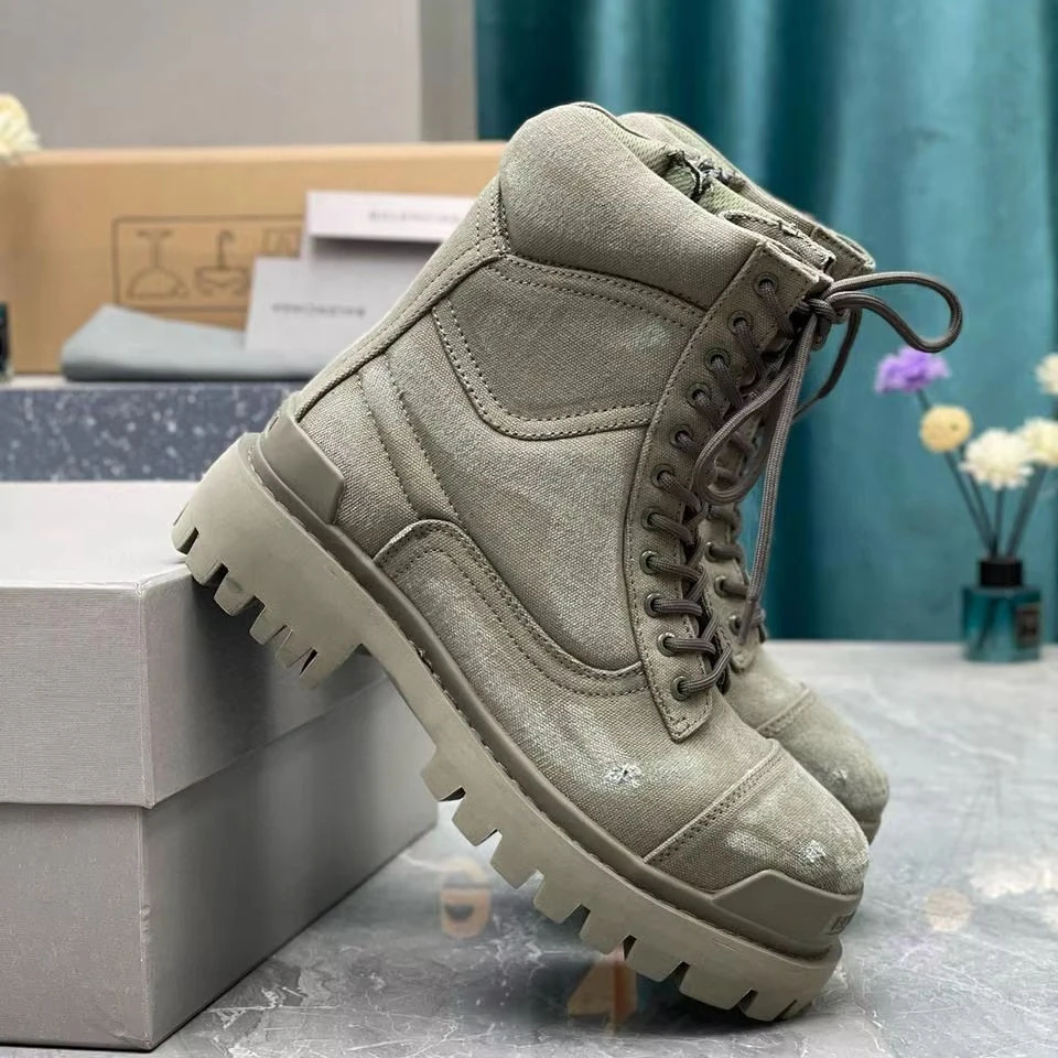 

Men Winter High Top Ankle Boots Retro Old Fashion Thick Sole Zipper Casual Shoes Unisex Daily Warm Walking Footwear