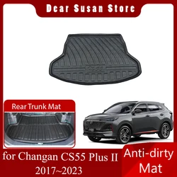 Car Rear Trunk Mat for Changan CS55 Plus II 2017~2023 Foot Liner Luggage Parts Tray Pad Boot Rug Carg Cover Custom Accessories