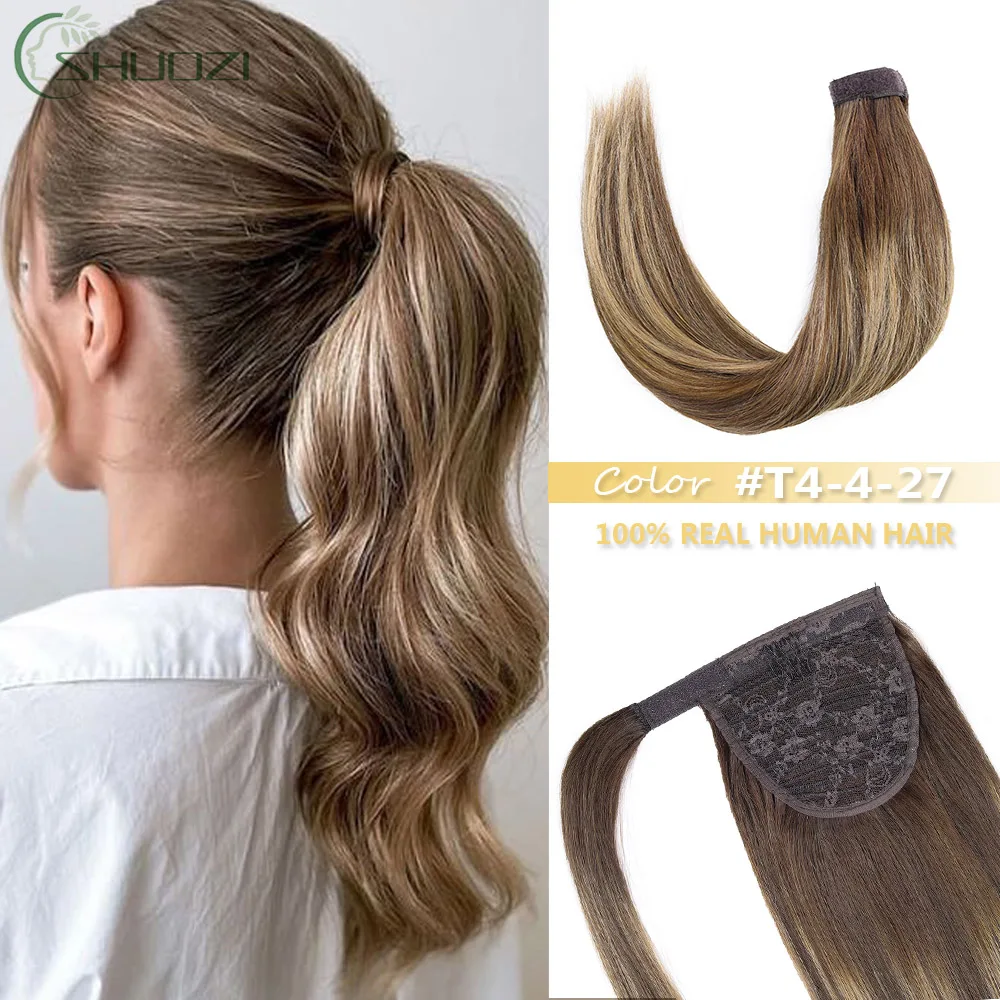 

Wrap Around Clip In Ponytail Extension Ponytail Human Hair Extensions Straight Human Hair Ponytail Extensions With Magic Paste