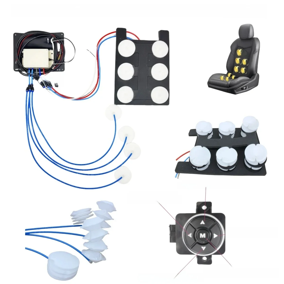 Car Seat Lumbar Support Massage Cushions Electric Back Neck Air Inflatable Pillow Lumbar Massage for RV AUTO Bed Chair Sofa