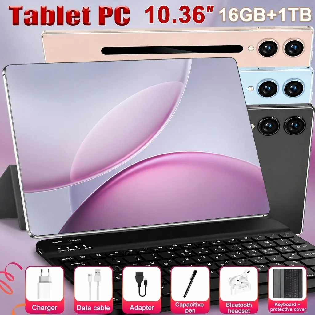 Nueva tableta Android 2026, versión global, pantalla de 10,36 pulgadas, batería de gran capacidad de 20000 mAh, memoria de 16 GB + 1 TB