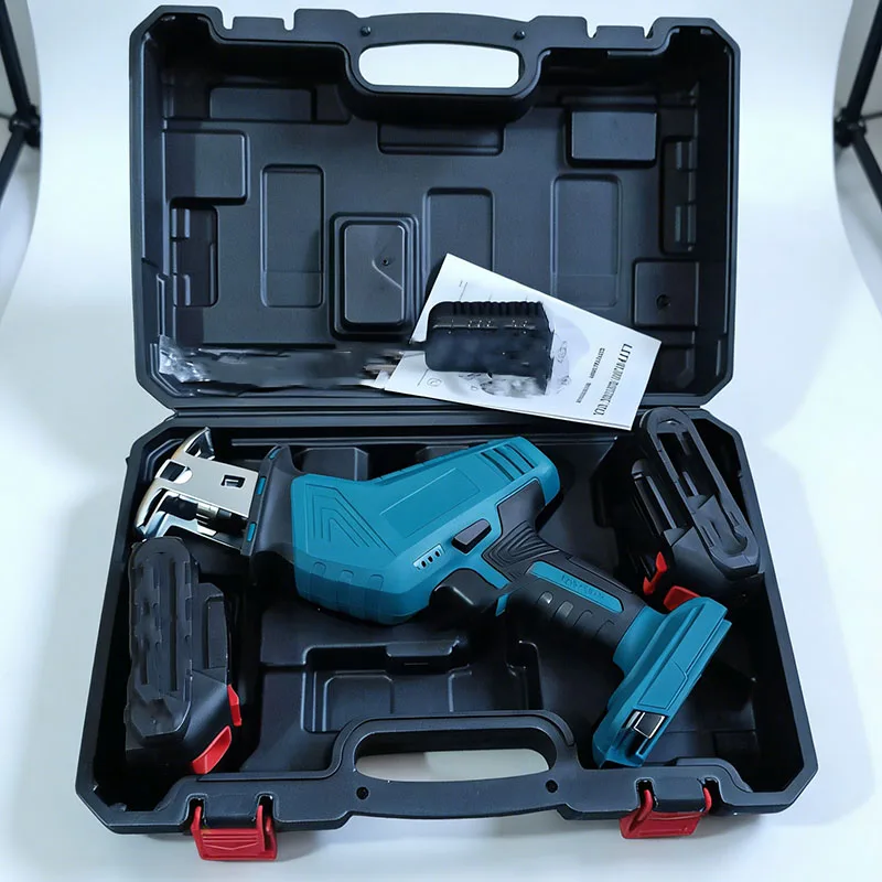 Sega a lama oscillante portatile, velocità stabile, lame multiuso, kit completo con custodia.