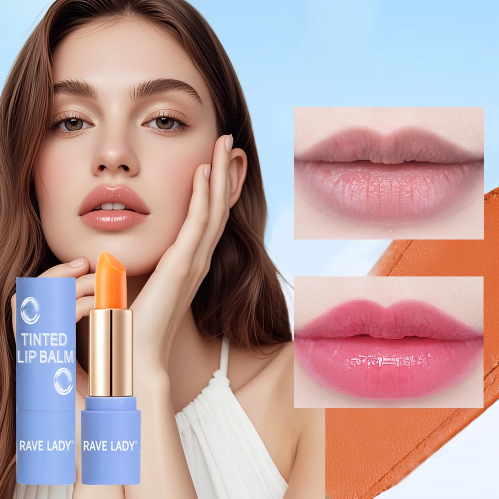 Rave Lady Tinted Lip Balm Long-lasting Moisturizing Color Changing Lipstick Care Repair Dry Temperature Change Makeup Lip Mask