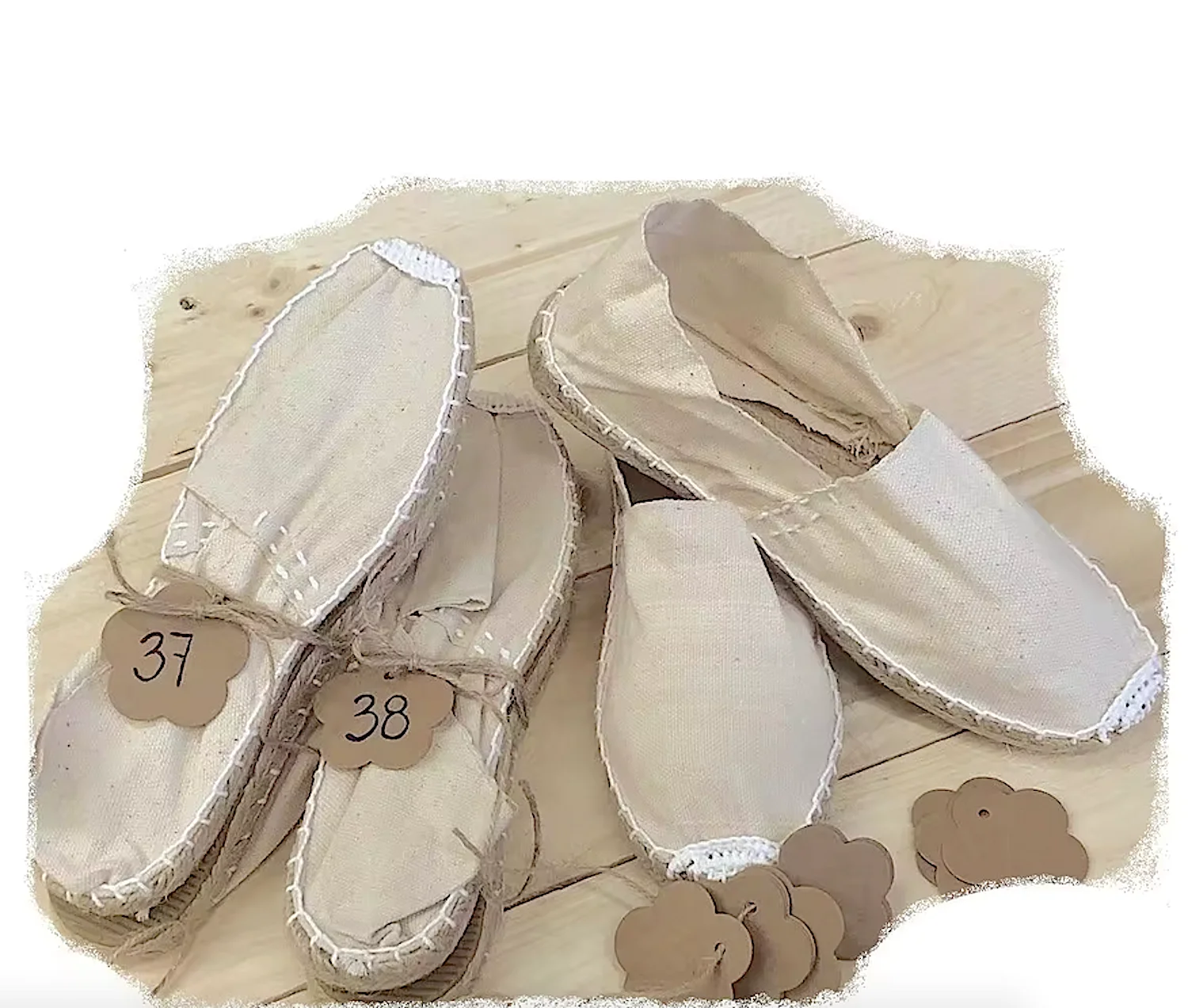 Alpargatas para bodas beige 36 pares regalos para invitadas bodas con regalo de cuerda rústica y tarjetas kraft en forma de flor para presentar las alpargatas regalo de mujeres invitadas de Boda