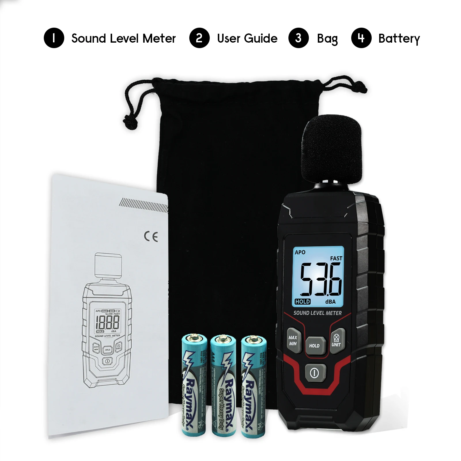 Professional Digital Sound Level Meter 30-130dB Noise Measurement Device Decibel Monitor Backlight Audio Tester High Precision