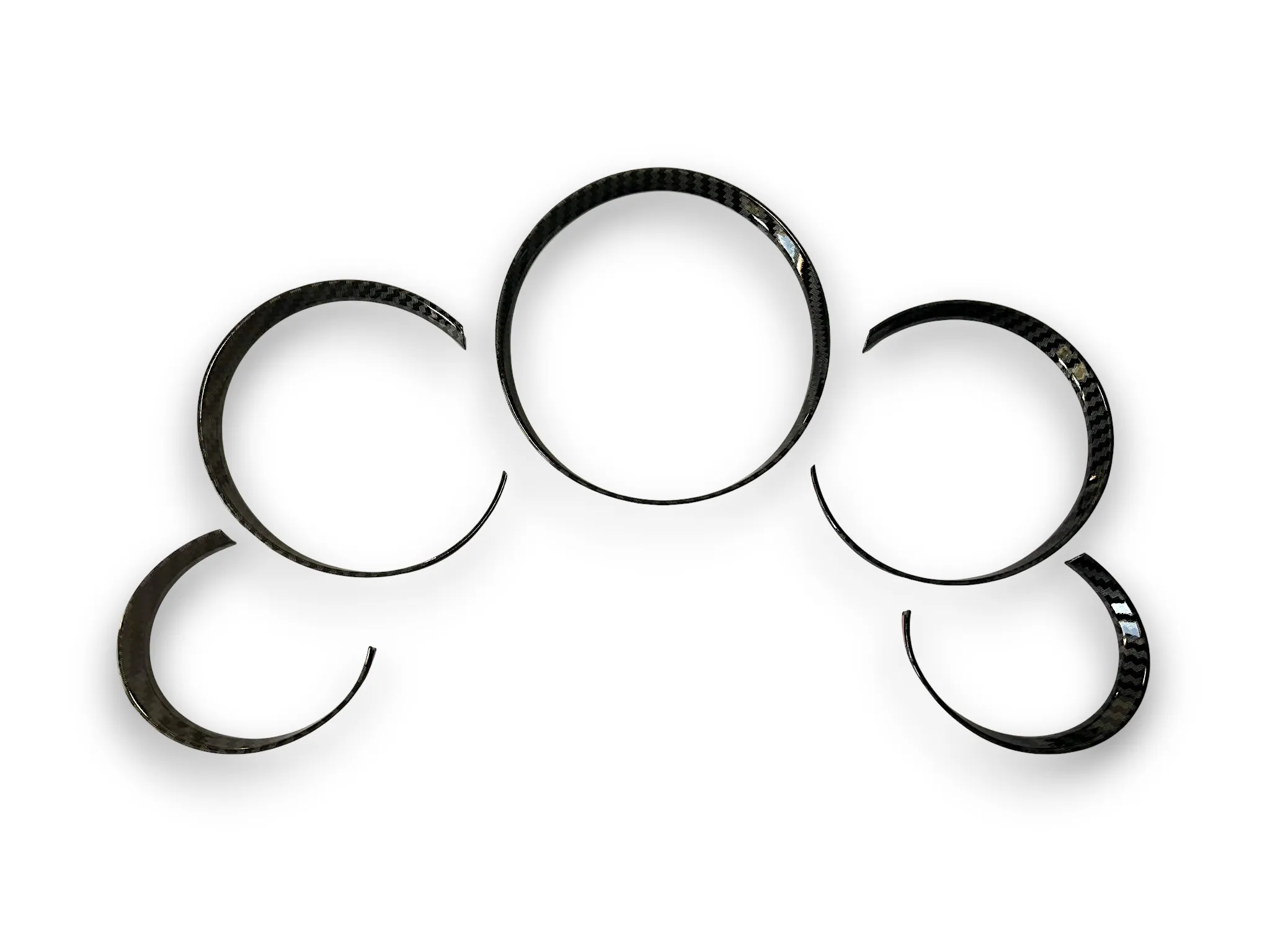 Gloss Carbon Fiber Style Dashboard Dial Gauge Rings Bezel Trim For Porsche 911 997 GT3 GT3RS Turbo Targa - Total 5 Pieces view 2