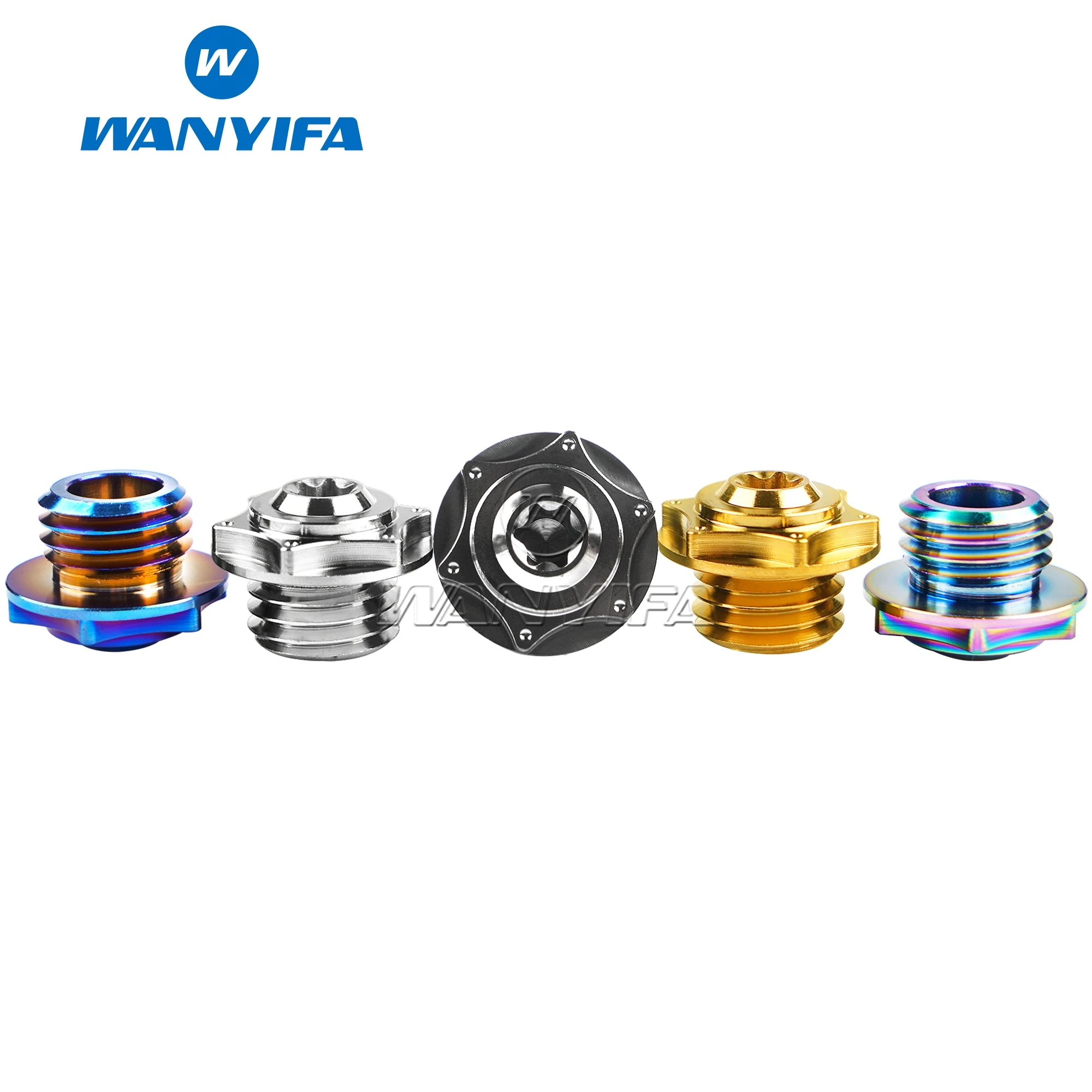 Wanyifa Titanium Bolt M20 x 1.5/2.5mm Pitch Motorcycle CNC Engine Oil Cap Bolt for Honda Motorcycle Screw filler cover protector