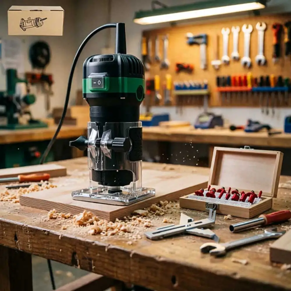 800W Handgeführter Holzkantenfräser 33000 U/min 6 variable Geschwindigkeiten Hochgeschwindigkeits-Elektro-Holzschnitz- und Trimmwerkzeug für Heimwerker-Holzbearbeitungsprojekte