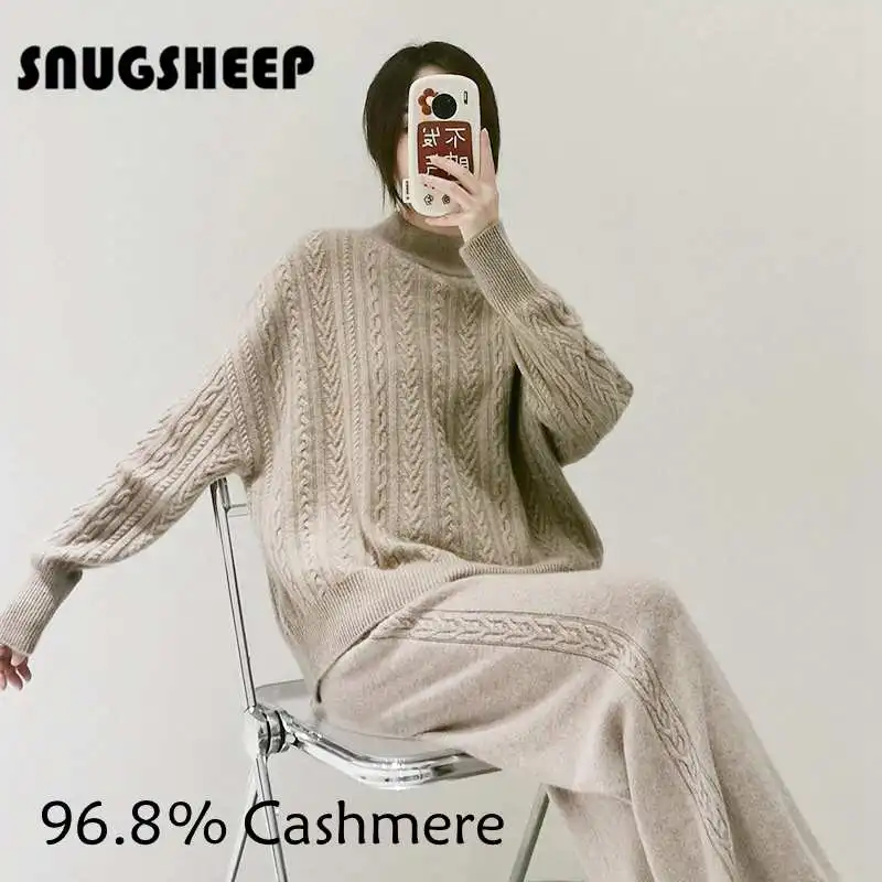 women cashmere cable sweater fashion red top womens baggy casual jumper woman clothes autumn pullovers knitted korean turtleneck