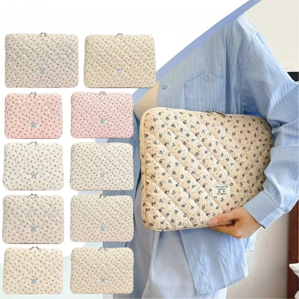 Housse de transport matelassée pour ordinateur portable, imprimé floral, sac de protection pour ordinateur portable 11/13/15 pouces, tablette, pochettes pour femmes