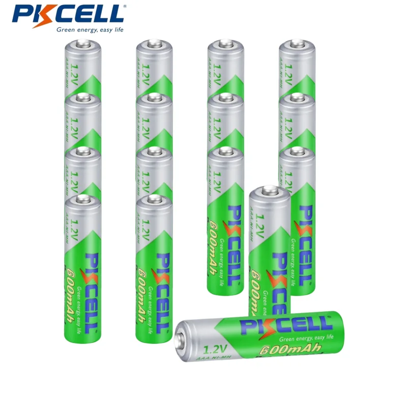 

PKCELL 16PC/4PACK 1.2V NI-MH AAA 600mah Rechargeable Battery 3A AAA Pre-charged Batteries Use For Digital Camera and Game