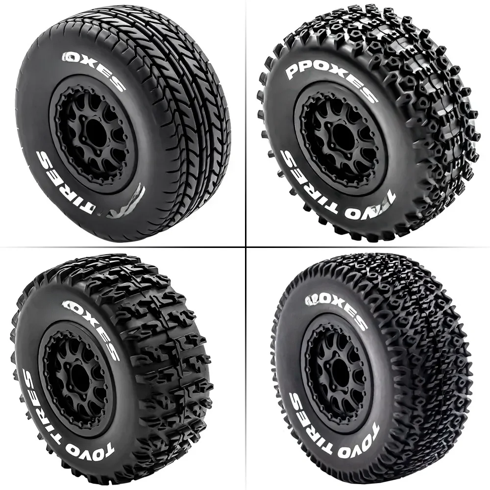 4 Stück 112 mm 1/10 Short Course Truck Reifen Reifen Rad mit 12 mm Sechskant für Slash Arrma Senton HuanQi 727 Vkar 10sc Hpi Rc Auto