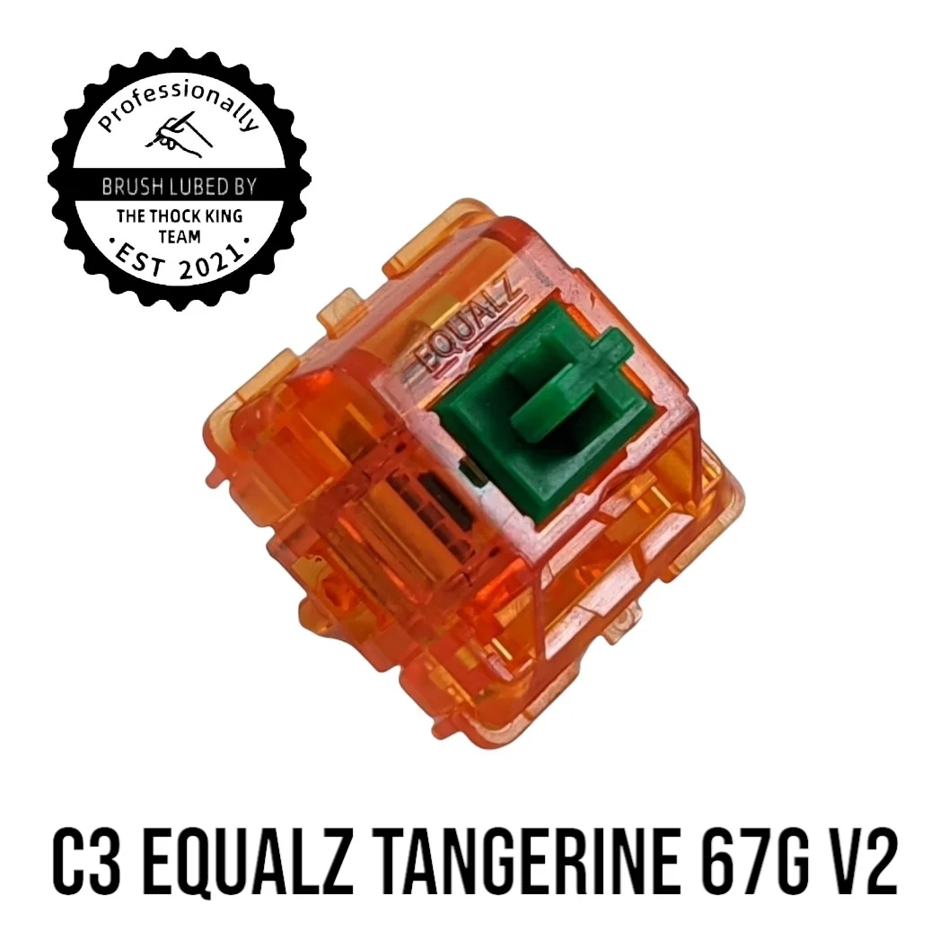 HAND LUBED AND FILMED with Krytox 205g0| C³EQUALZ X TKC Tangerine 67 (Dark Green) Linear Switches for Mechanical Keyboards