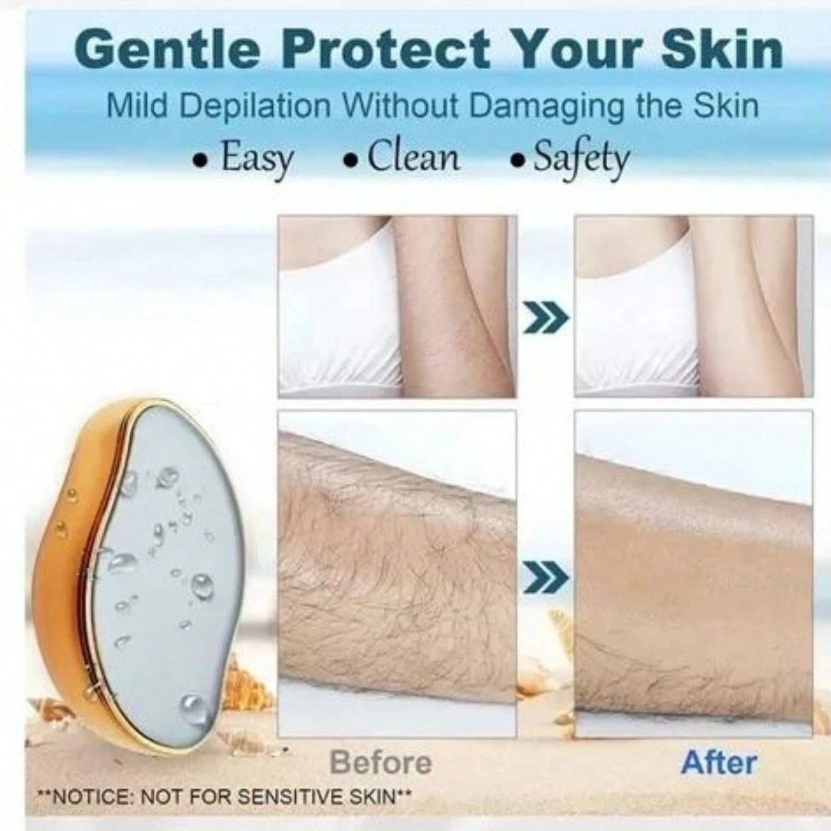 حجر إزالة شعر الجسم السحري القابل لإعادة الاستخدام 1Pz #2