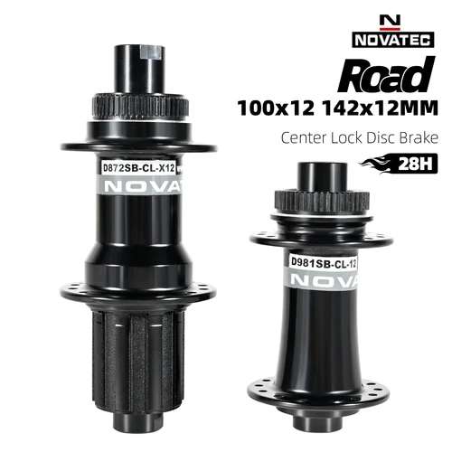 Buje de bicicleta Novatec D981SB/D872SB-CL con freno de disco de bloqueo central, 28 agujeros, 4 rodamientos, HG 8/9/10/11-velocidades, 100x12mm/142x12mm, para bicicletas de montaña/carretera
