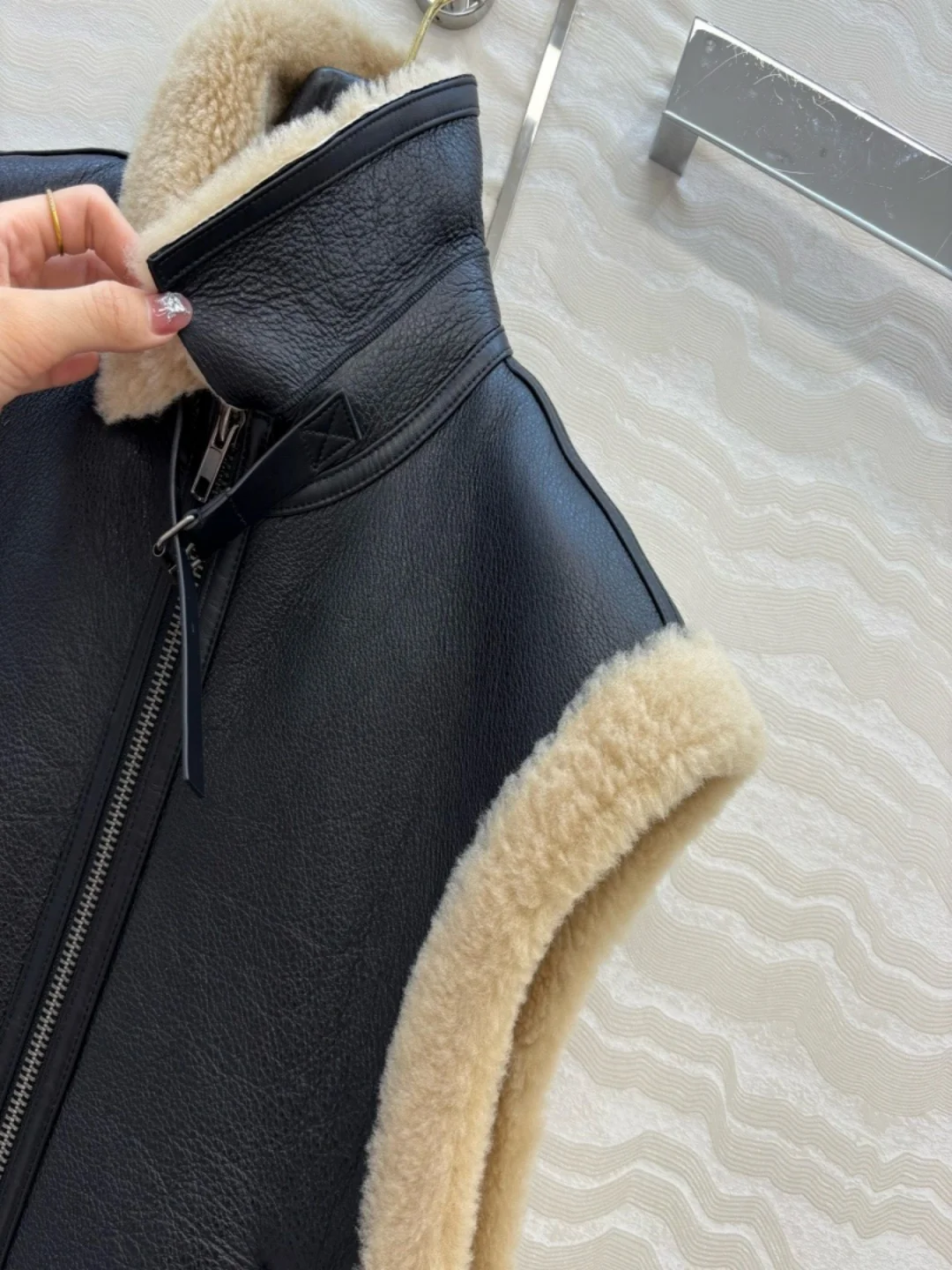 سترة شيرلينغ أصلية، سترة فرو تركية للنساء، جيليه شتوي عتيق، سترة بدون أكمام للجنسين #5