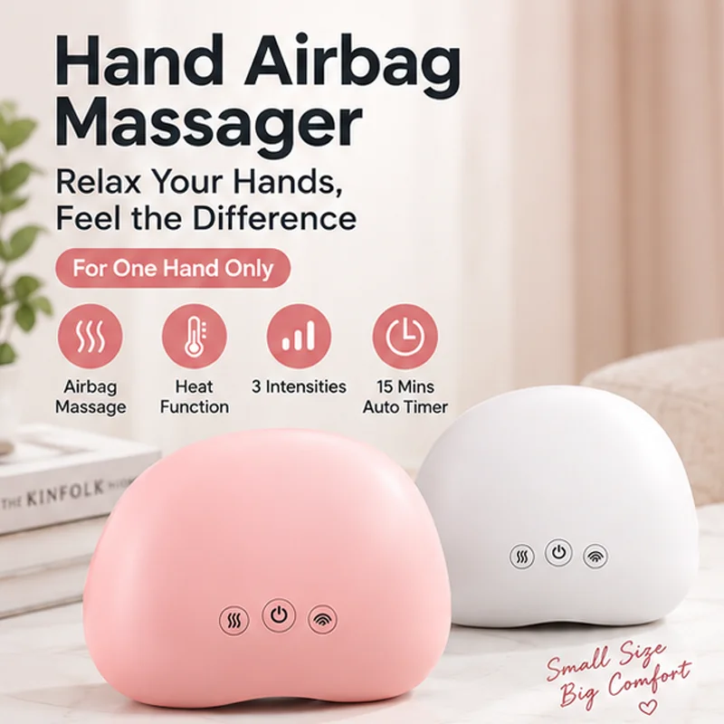 Hand Massager with Heat, Cordless Airbag Hand Massage Machine, Portable Rechargeable Hand Relaxation Device