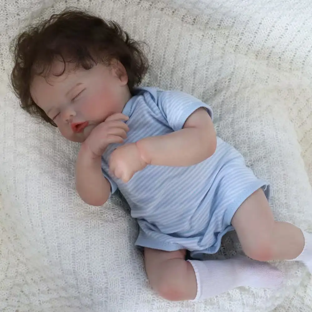 Levensechte herboren babypoppen - 18 inch schattige zachte vinyl realistische babypop, draagbare echte babypoppen (ALLEEN POP / GEEN ACCESSOES)