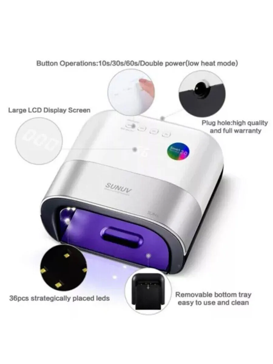 48W Sun3 UV Led-nagellamp Nageldroger Gellak Manicurelicht Smart 2.0 Timer - afbeelding 2