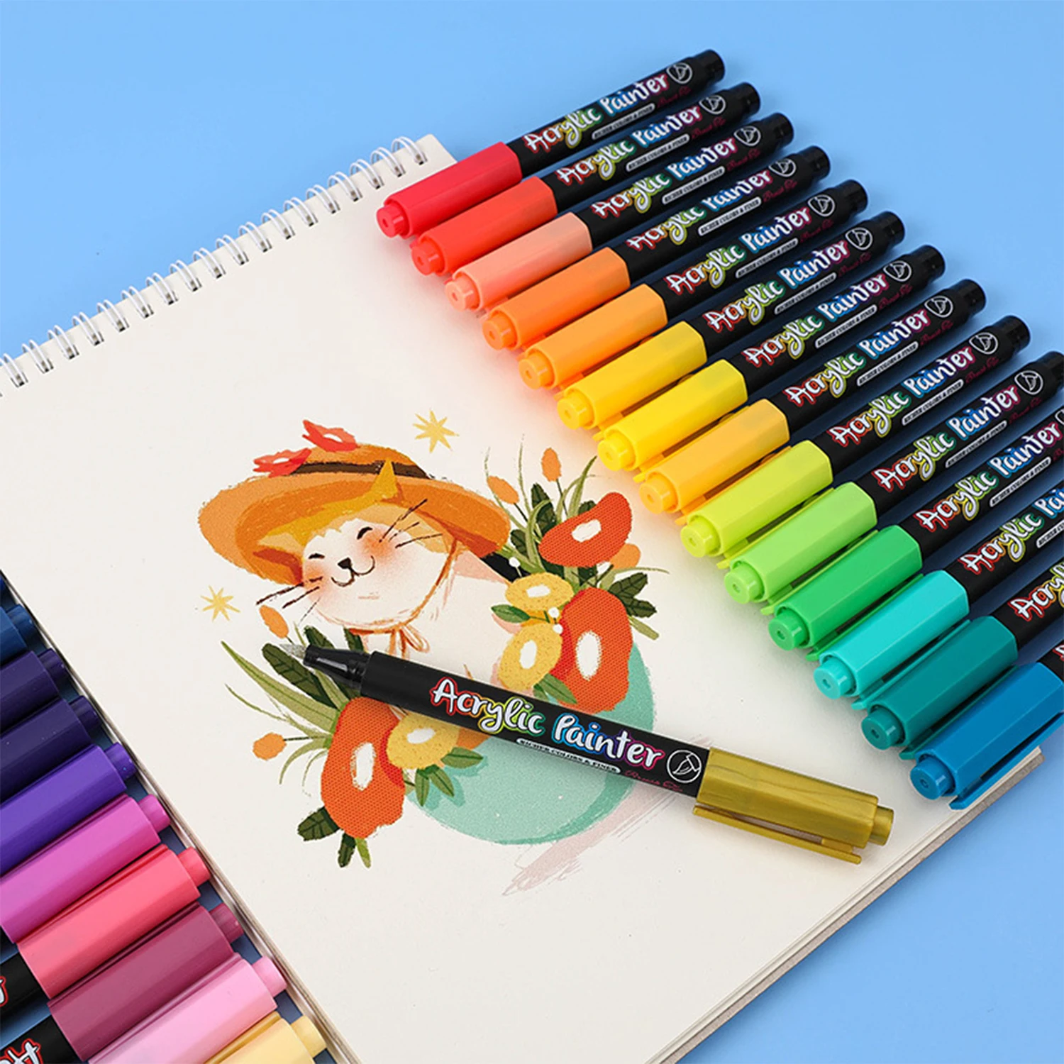 

12/24/36/48/60 Color Acrylic Brush Pen Soft Tip Marker Pen Rock Glass Art Painting Children School Office Stationery Supplies