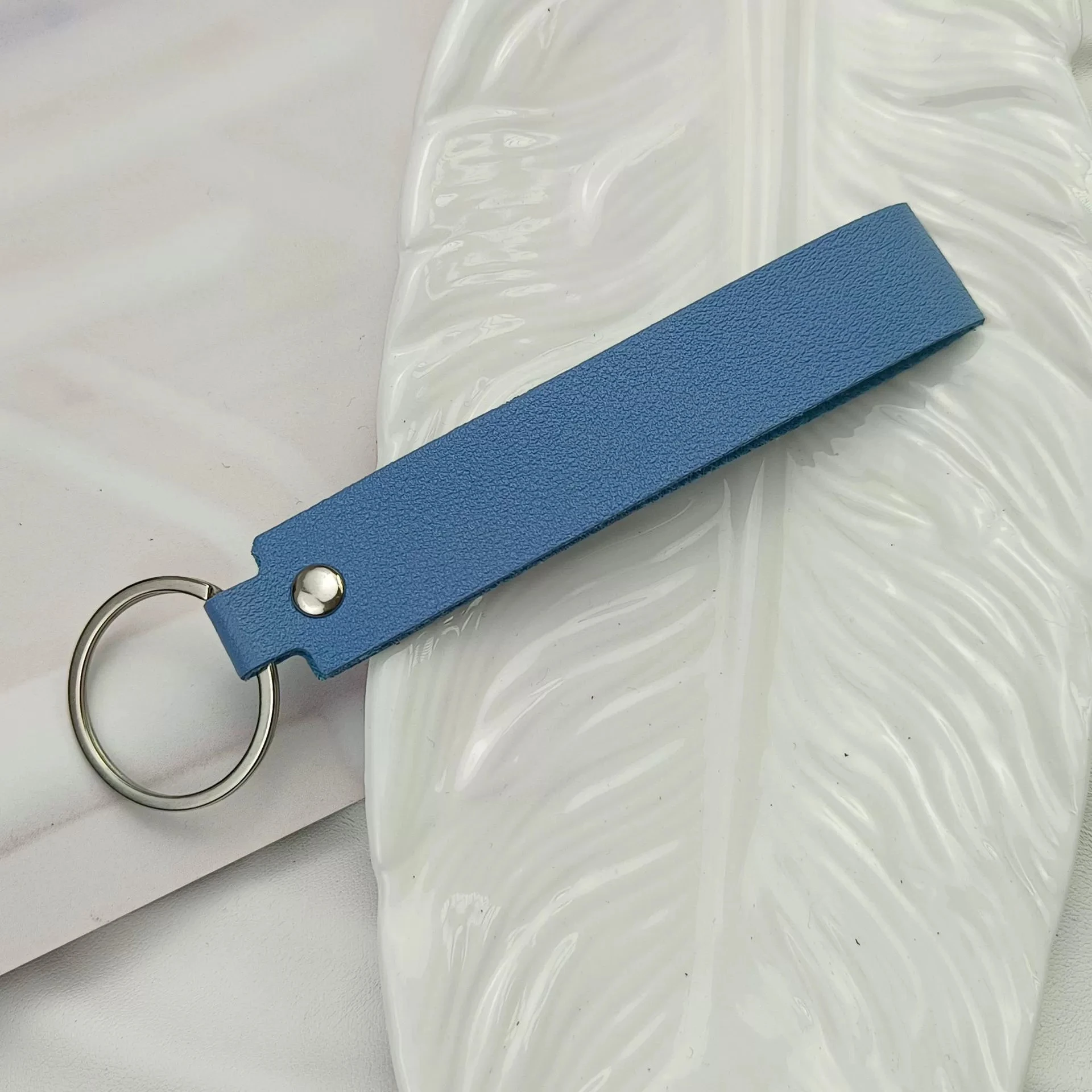 Custom Laser Engraved Faux Leather Keychain, Personalized Gift