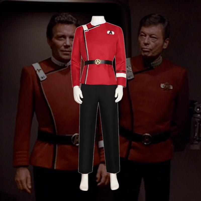 

Star Trek Kirk Cosplay Costume Captain Kirk Red Uniform Adult Man Sci-FI Uniform For Halloween