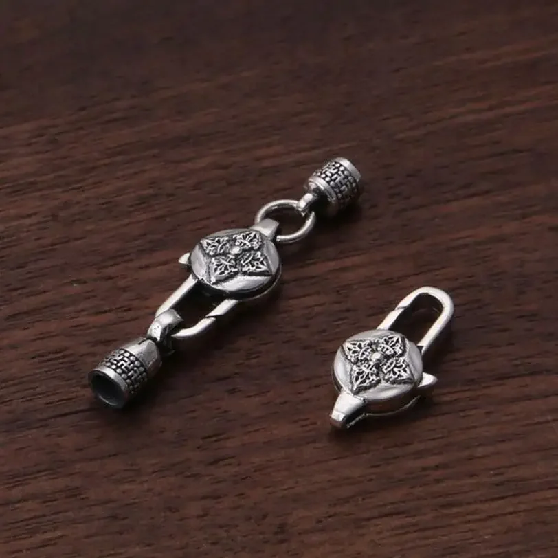 100% 925 srebro tybetańskie sześć słów biżuteria zapięcia buddyjska Vajra Dorje naszyjnik zapięcia tybetańskie OM Mantra bransoletka zapięcia — zdjęcie 2