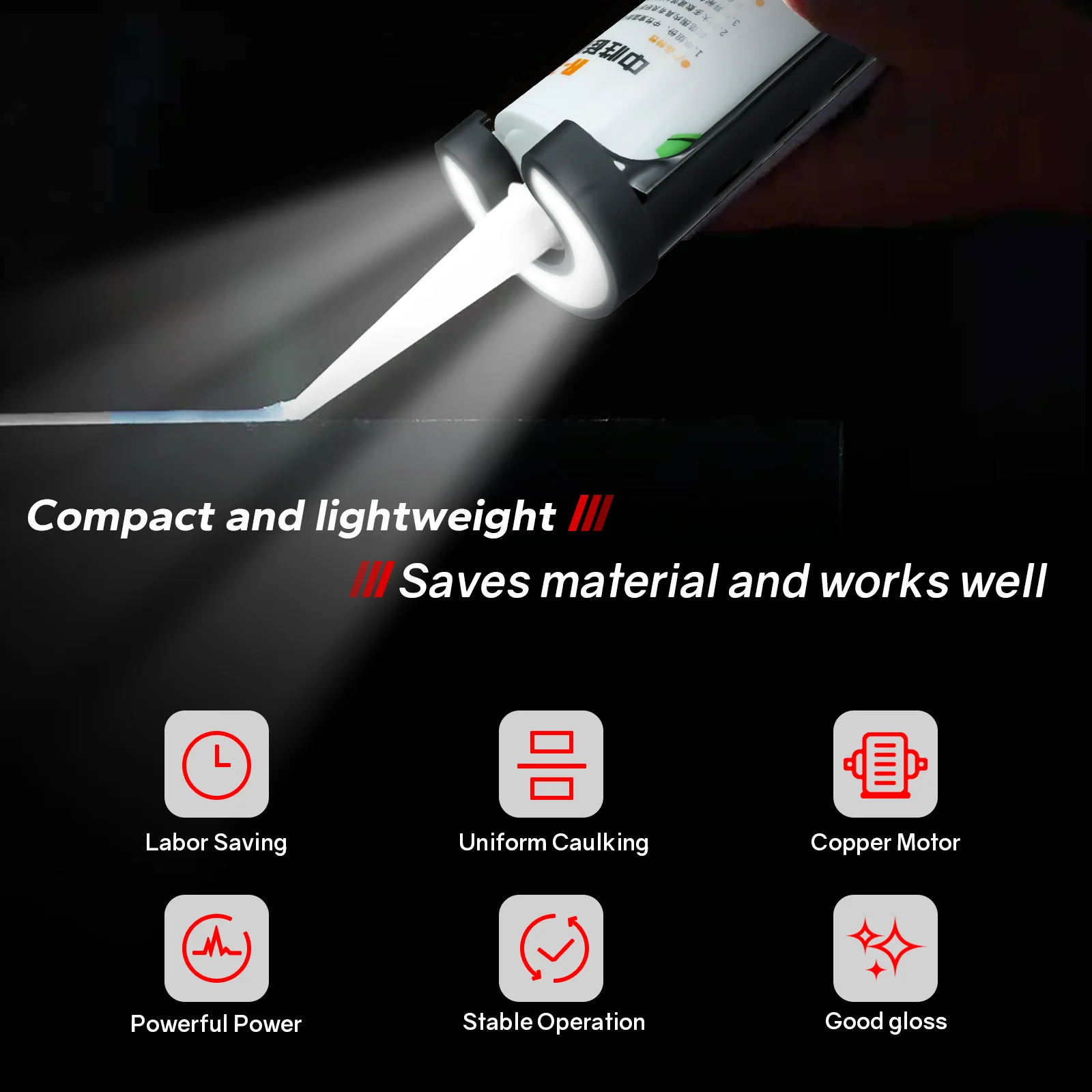 Imagem -06 - Elétrica Cordless Silicone Caulking Gun Cimento Vidro Adesivo Cola Seal Sealant Tool Milwaukee 18v Bateria sem Bateria