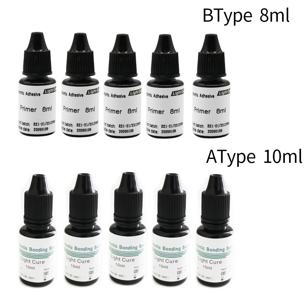 

5 Bottles 8/10ml Orthodontic Bonding Adhesive Light Cure Primer