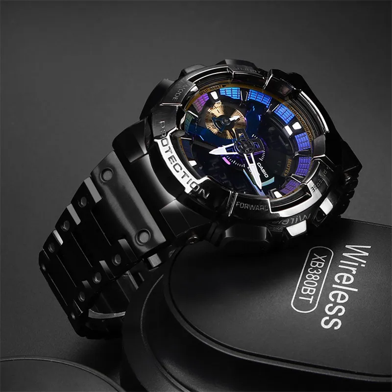 Solid Stainless Steel Strap for Casio G-SHOCK GM-110 Small Steel Gun Series Men\'s Fashion Sports Waterproof Watch Wristband