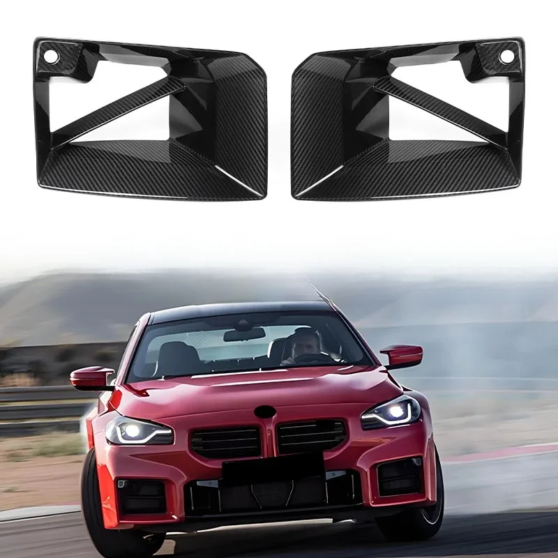 Osłona przedniego zderzaka z prawdziwego włókna węglowego do BMW M2 G87 2023-IN MP-Style Przednie kanały PrePreg Gloss Carbon Fiber — 2