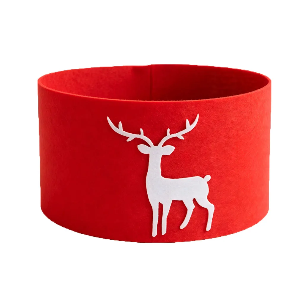 Kerstboomkraag van vilt met rendiermotief – Kerstboomring / -rok als afdekking voor de voet – Decoratie voor de feestdagen