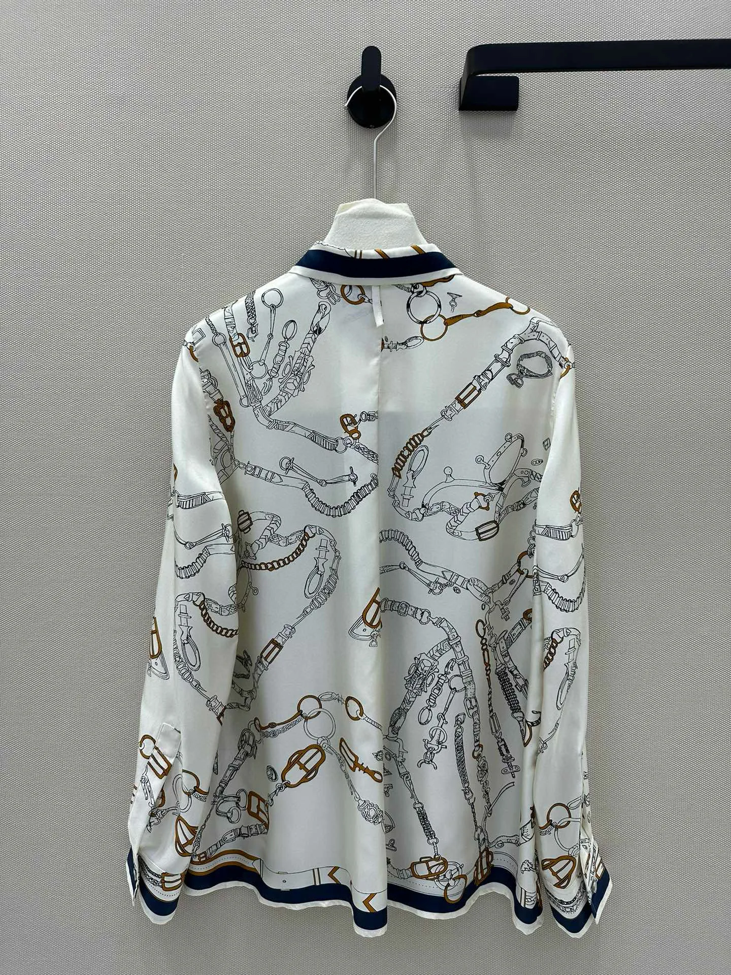 Spring elegant women's pure silk long sleeve shirt