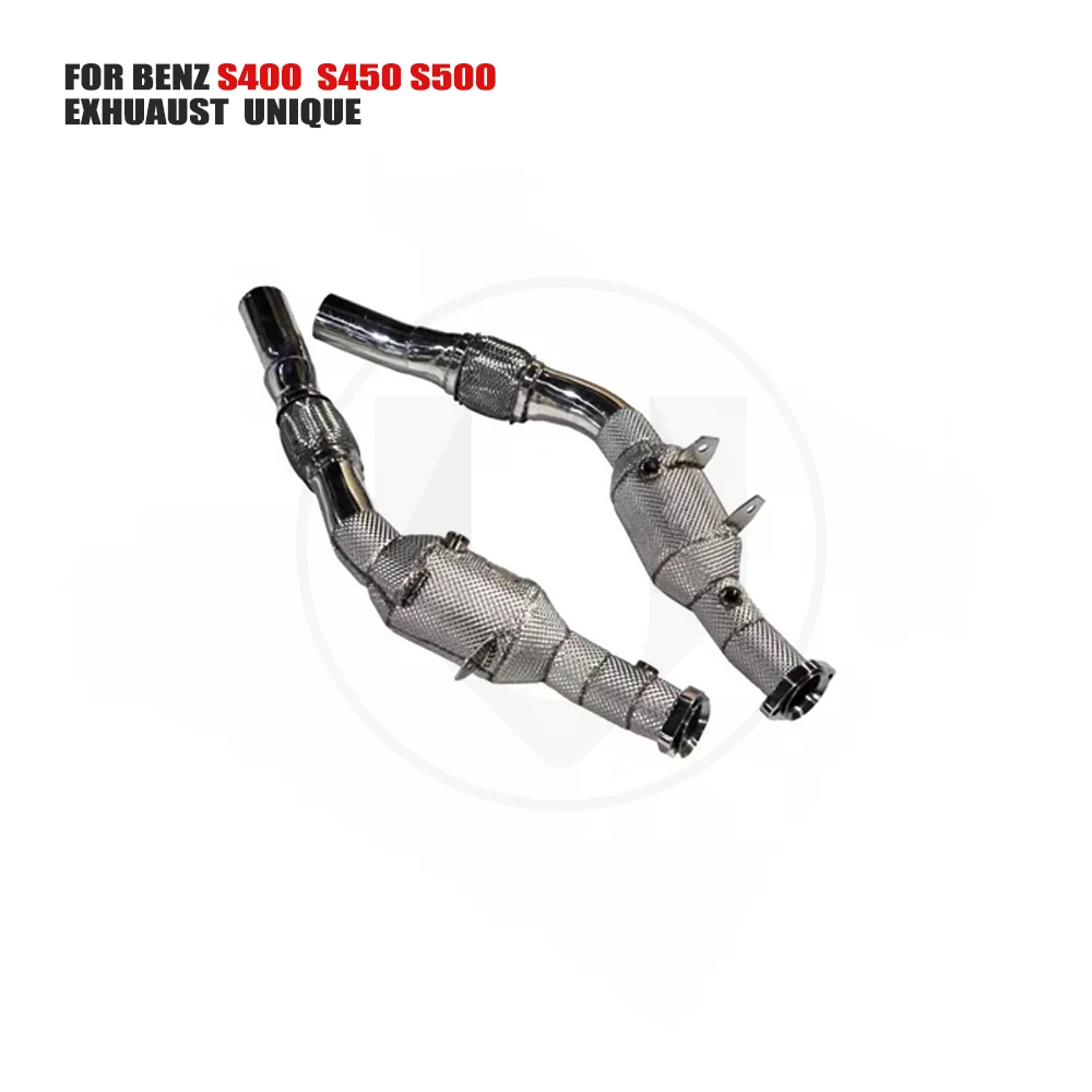 

UNIQUE Exhaust Manifold Downpipe for Mercedes Benz W223 2021 Car Accessories With Catalytic converter Header Without cat pipe