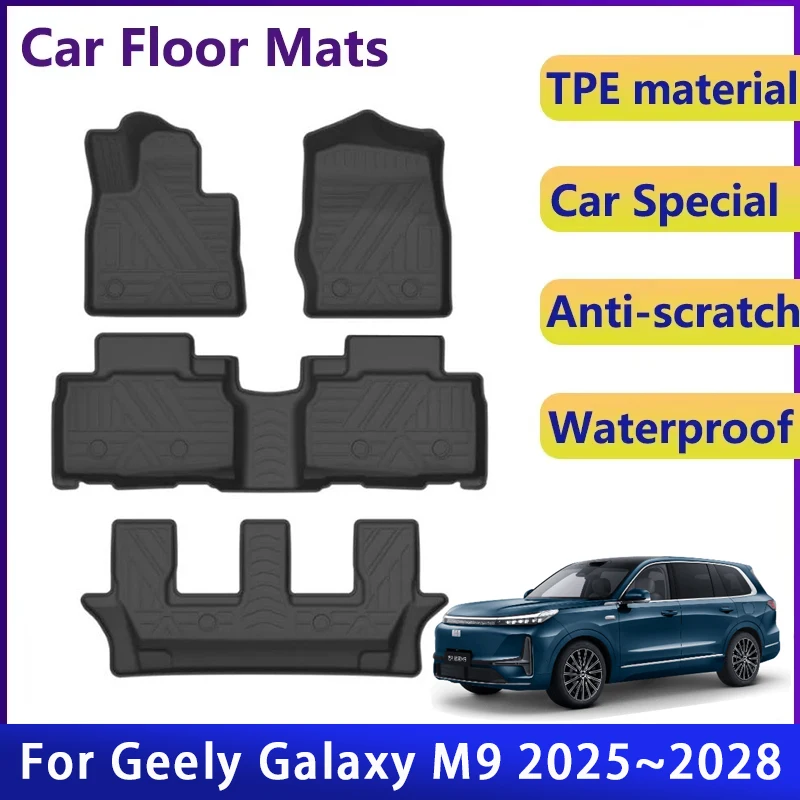 

Car Floor Mats For Geely Galaxy M9 2025~2028 Waterproof Pad Left Hand Driver Cover Foot Carpet Interior Rug Auto Accessories