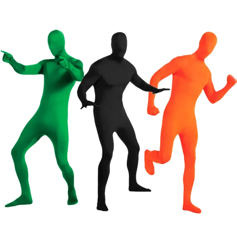 Czarne Zentai pełne body dla mężczyzn kobiety Halloween karnawał przebranie na karnawał obcisły kombinezon elastan kombinezon — zdjęcie 2