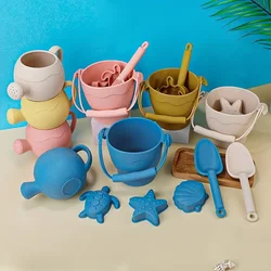 6pcs Child-Friendly Beach Sand Toy Set Silicone with Sands & Durable Bucket Colorful Perfect for Creative Outdoor Play