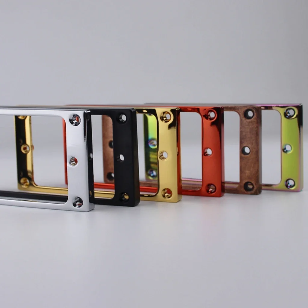 Bottom Flat Metal Humbucker Pickup Mounting Ring Set Bridge and Neck Pickups Cover Frame Replacement Compatible with Guitar