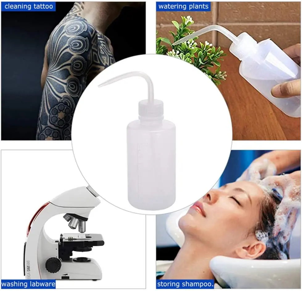 1PC Plastic Tattoo Bottle Diffuser Squeeze Container Jar Green Soap Wash Squeeze Bottles Lab 5 ColorSpray for Tattoo Accessories